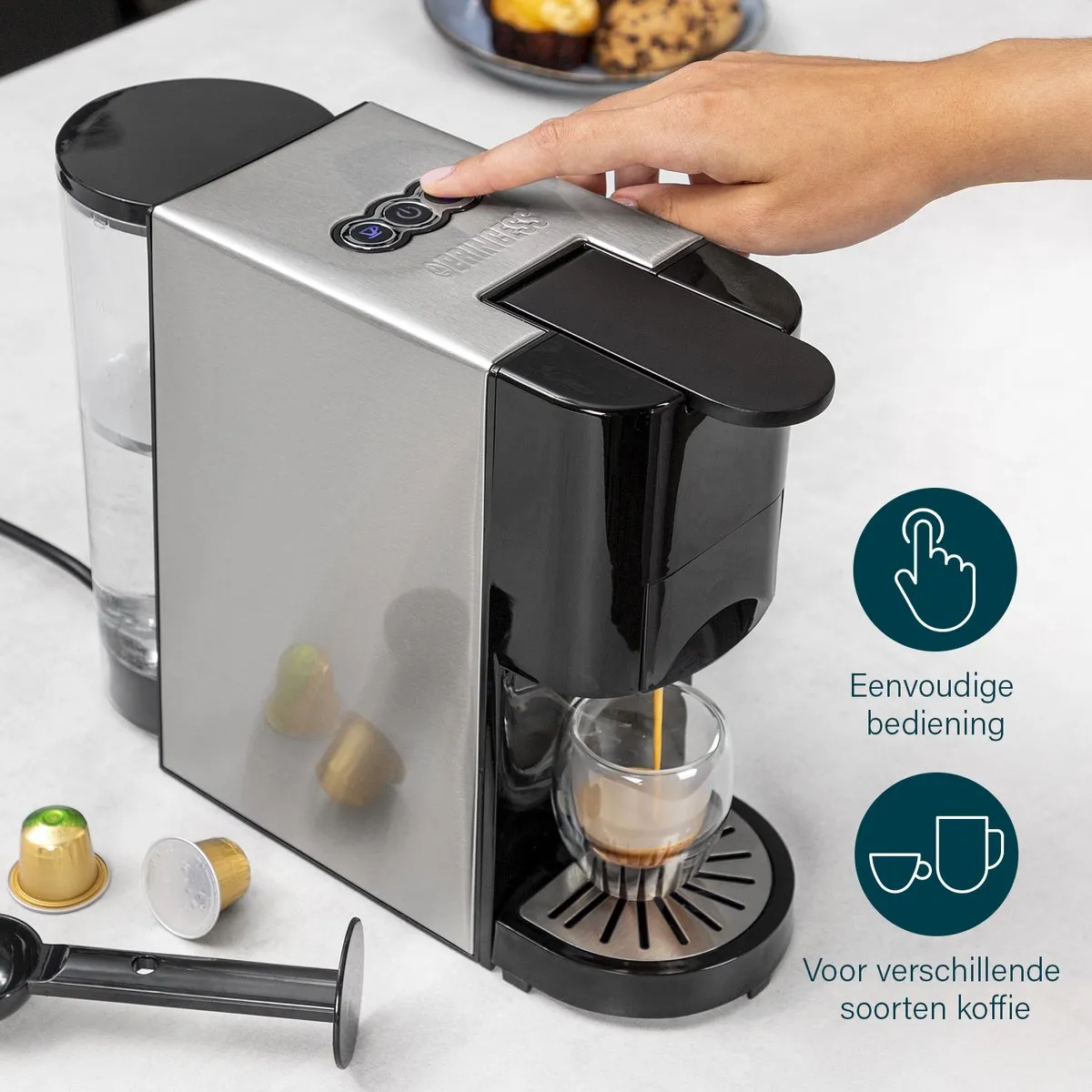 Princess 249450 Multi Capsule Koffiezetapparaat - 4 Programma's - 0,8L - Dolce Gusto