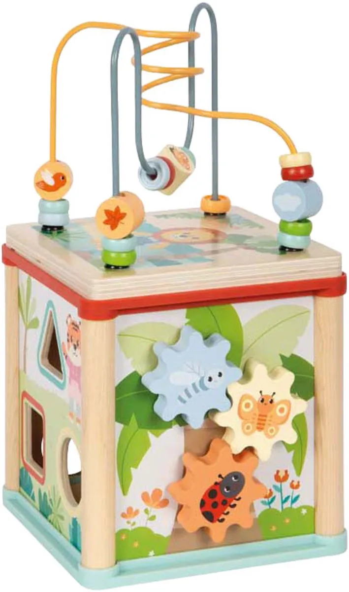 Small Foot Houten Motoriekkubus Jungle Friends 12765 - Multi