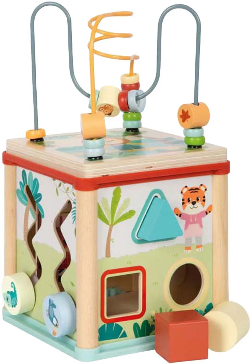 Small Foot Houten Motoriekkubus Jungle Friends 12765 - Multi