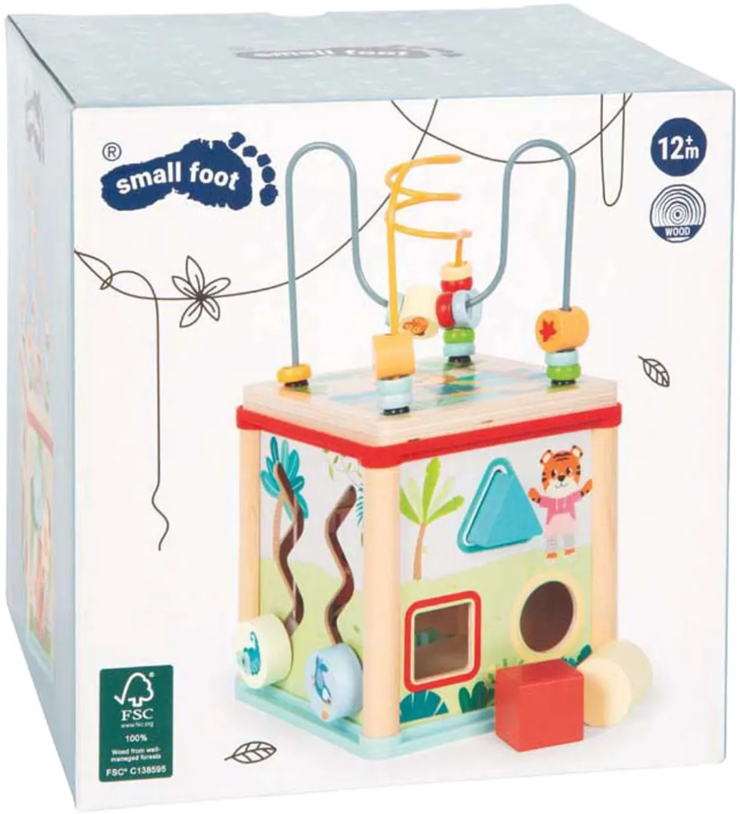 Small Foot Houten Motoriekkubus Jungle Friends 12765 - Multi