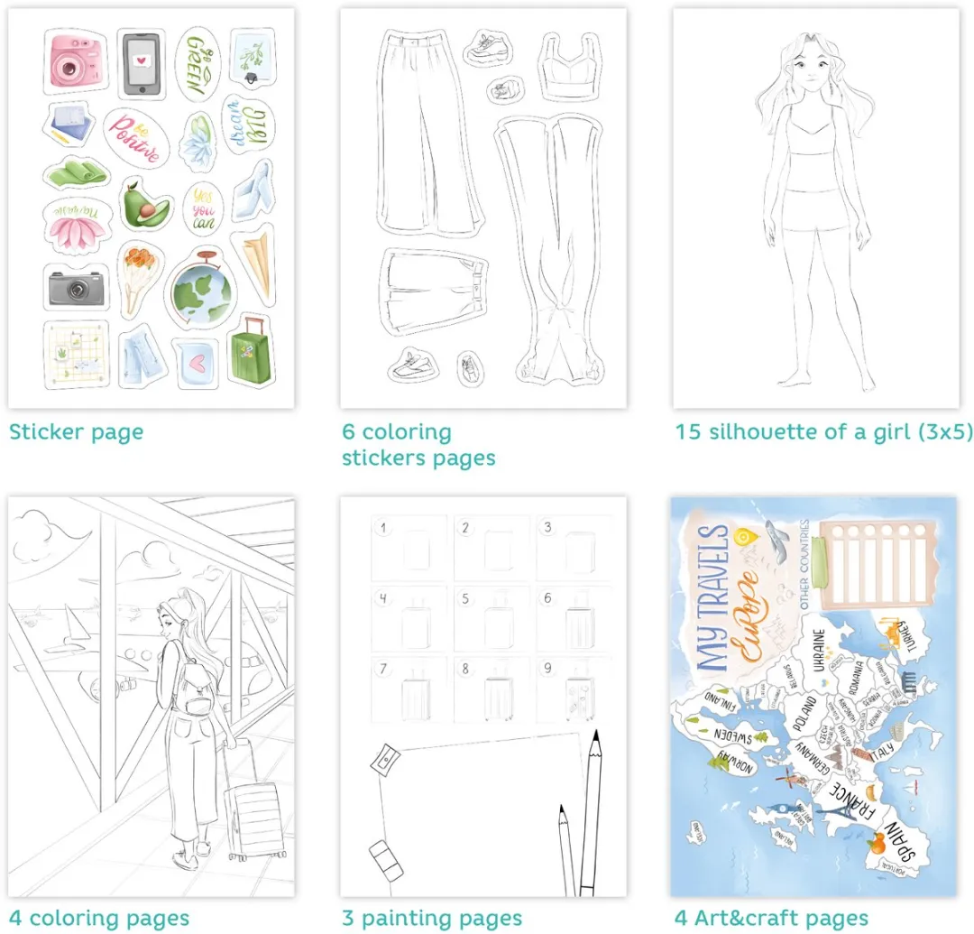 U Gril - Creative Set Lizzie - Kleurboek voor meisjes met Stickers en Stiften