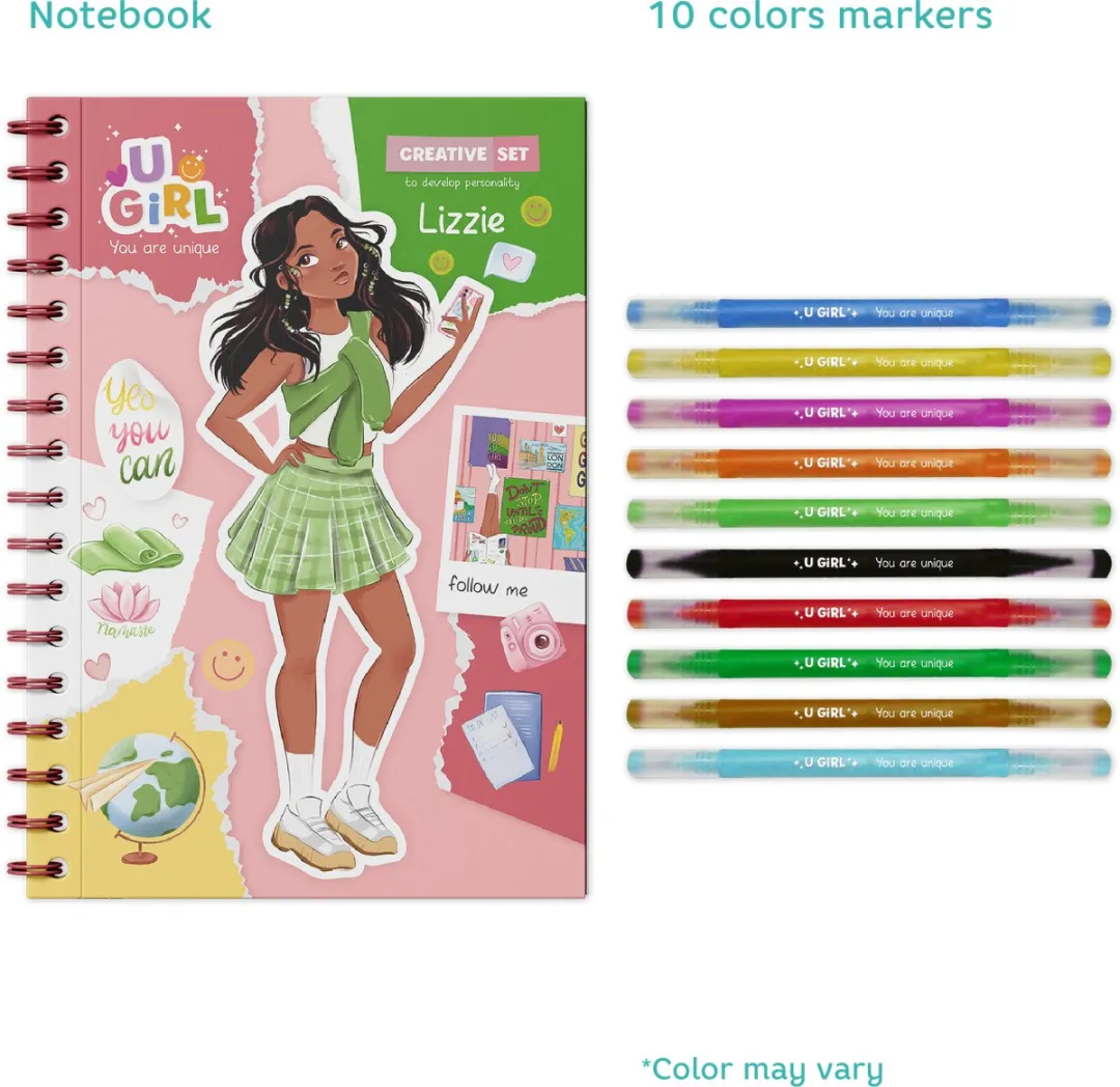 U Gril - Creative Set Lizzie - Kleurboek voor meisjes met Stickers en Stiften