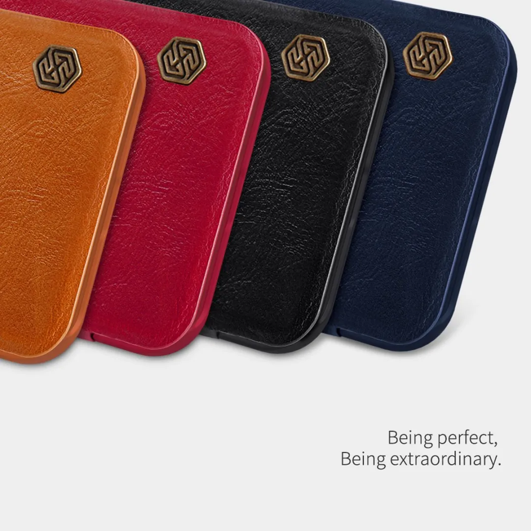 Nillkin Qin Leather Case iPhone 12 Pro Max - Rood - 2 Pasjes