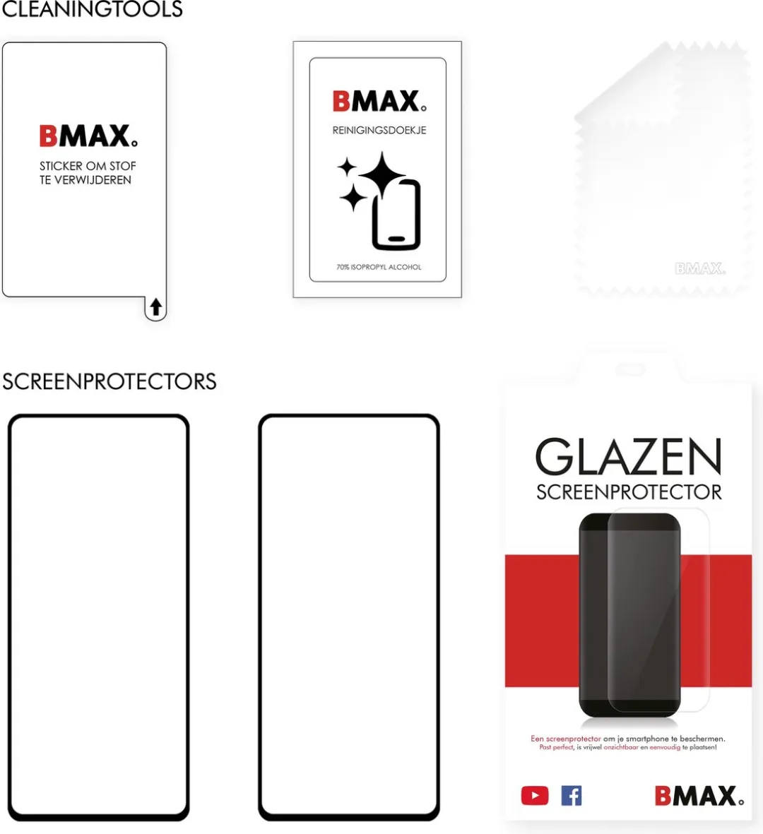 BMAX OnePlus 9 Full Cover Gehard Glas Screenprotector - 2 Stuks - Zwart