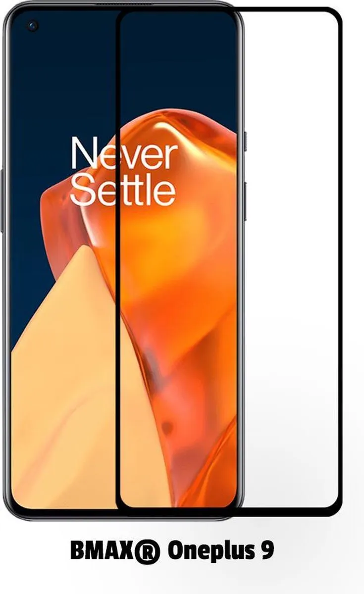 BMAX OnePlus 9 Full Cover Gehard Glas Screenprotector - 2 Stuks - Zwart