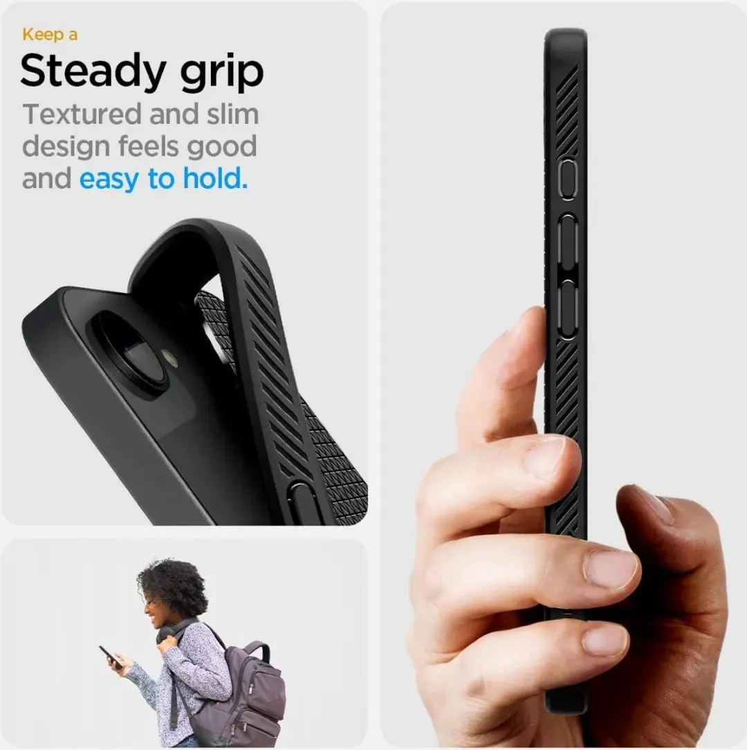Spigen Liquid Air MagFit Hoesje ACS09151 - iPhone 16e - Zwart