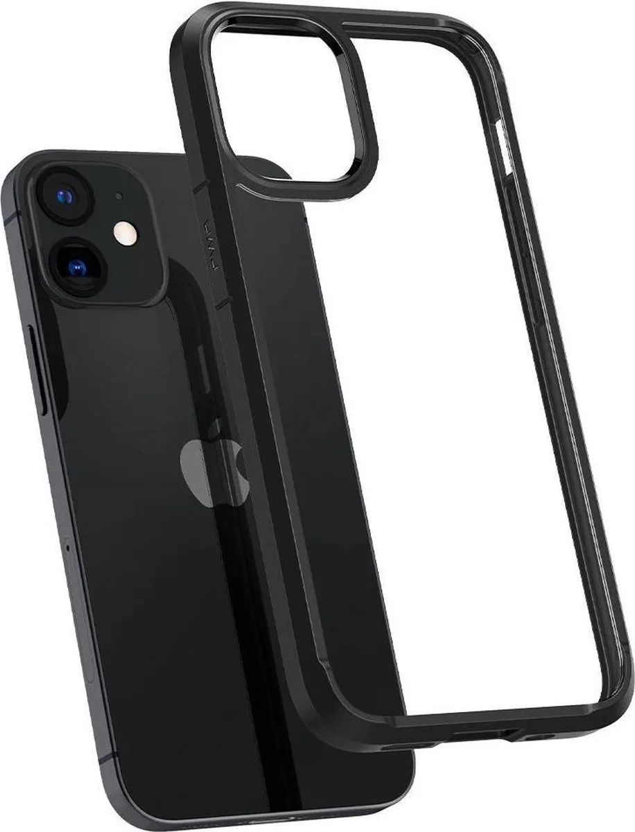 Spigen Crystal Hybrid iPhone 12 Mini Hoesje - ACS01543 - Transparant Zwart