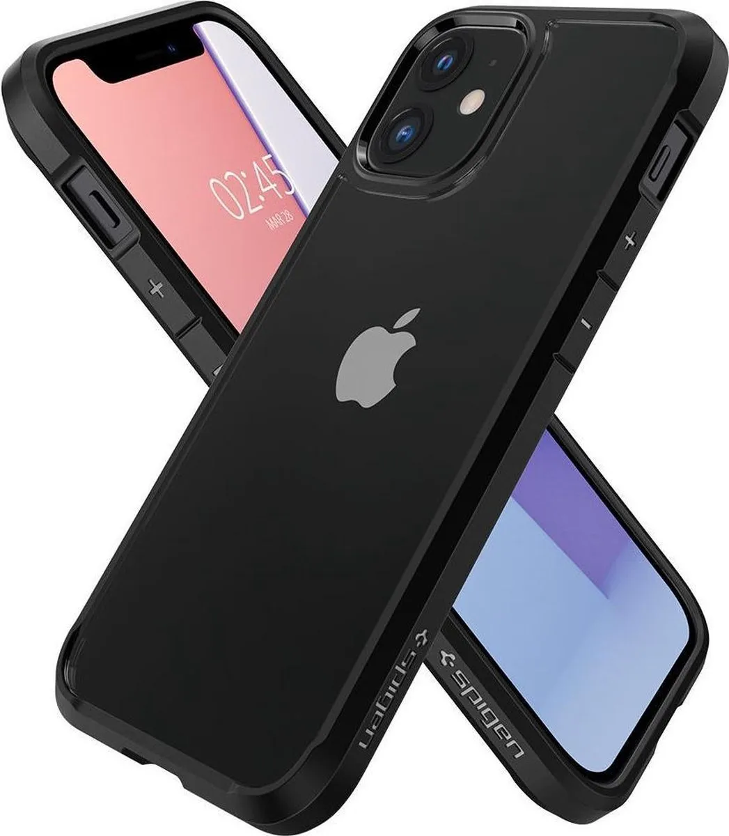 Spigen Crystal Hybrid iPhone 12 Mini Hoesje - ACS01543 - Transparant Zwart