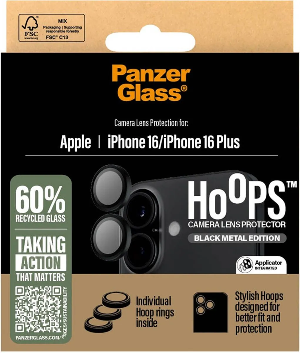 PanzerGlass Hoops iPhone 16 Camera Lens Protector - 1 Stuk
