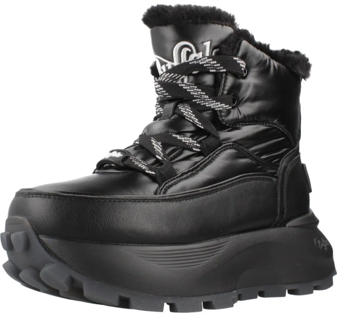 Buffalo Manhatten Lace Up Puf Dameslaarzen - Zwart 41 - afbeelding 4 van 4