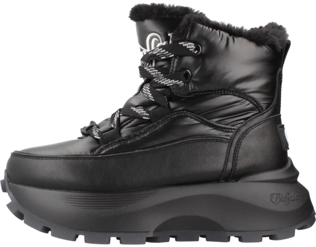Buffalo Manhatten Lace Up Puf Dameslaarzen - Zwart 41 - afbeelding 2 van 4