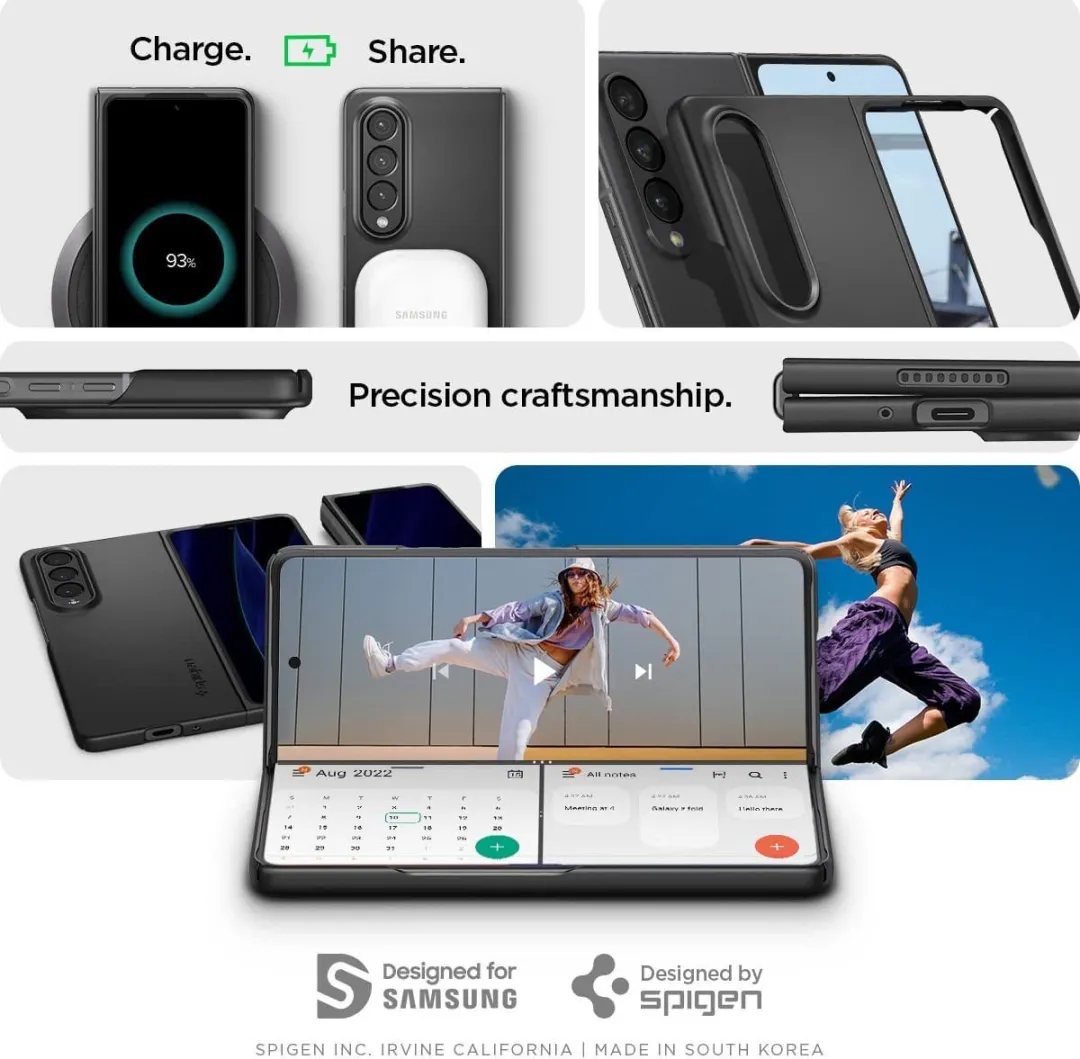 Spigen Air Skin Hoesje ACS05103 Zwart - Samsung Galaxy Z Fold 4 - afbeelding 4 van 6