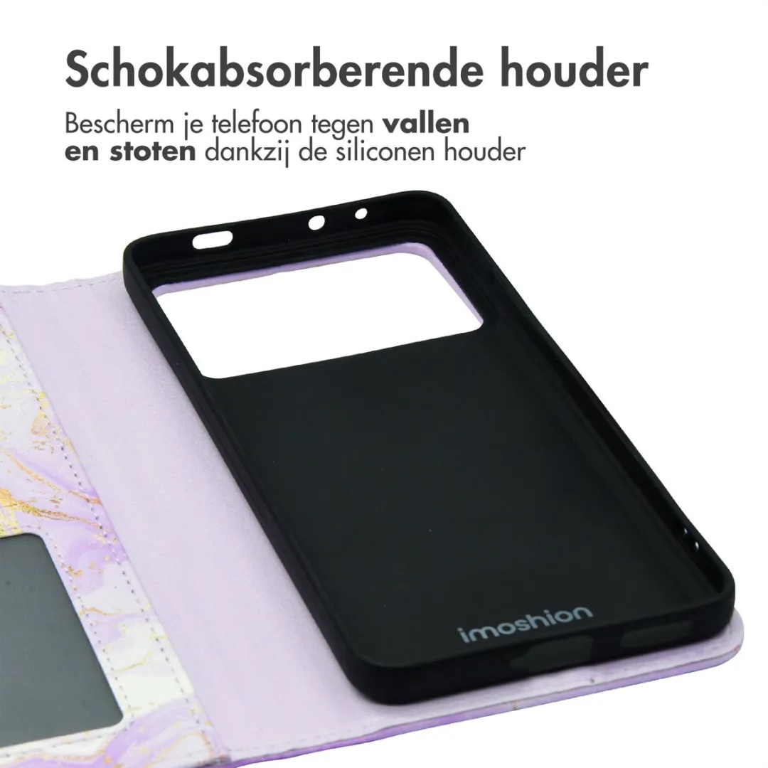 Imoshion Hoesje Xiaomi Poco X6 Pro Purple Marble - 3 Pasjes