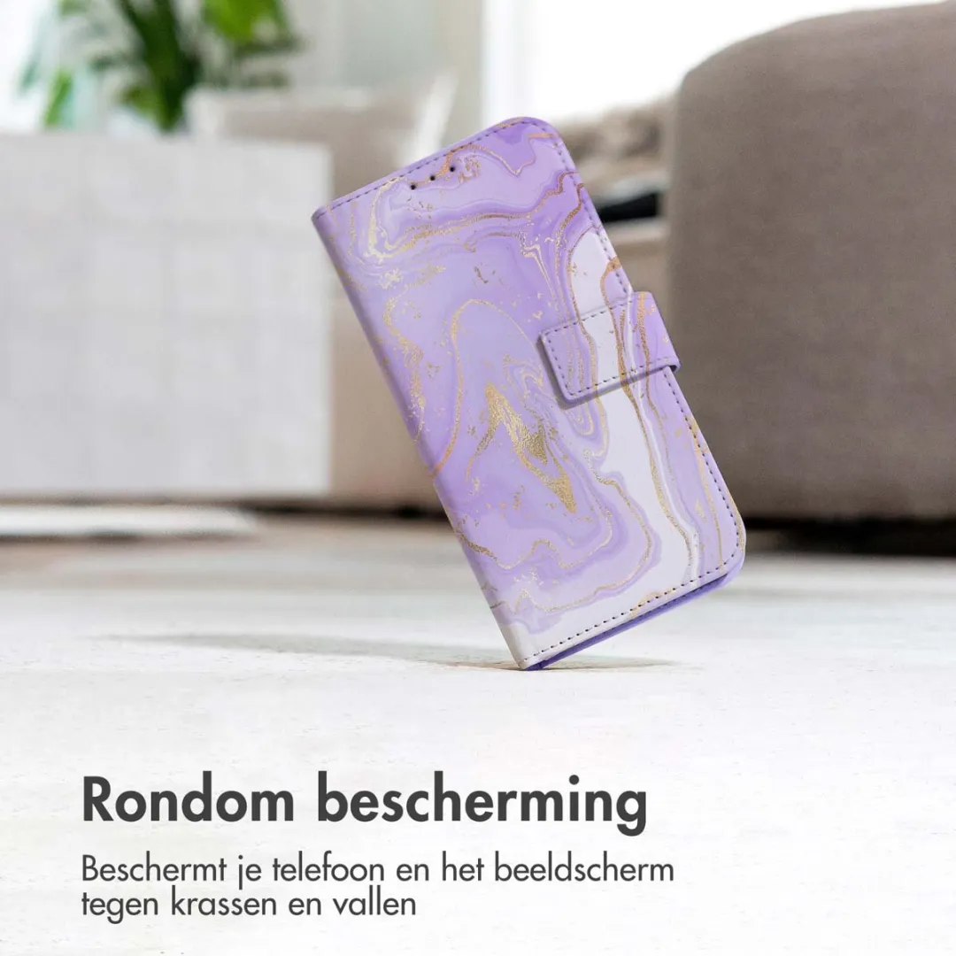 Imoshion Hoesje Xiaomi Poco X6 Pro Purple Marble - 3 Pasjes - afbeelding 6 van 6