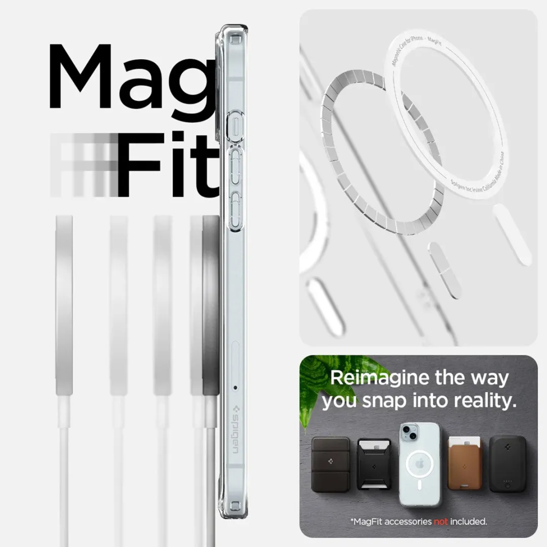 Spigen Ultra Hybrid MagFit Hoesje iPhone 15 ACS06802 - Wit