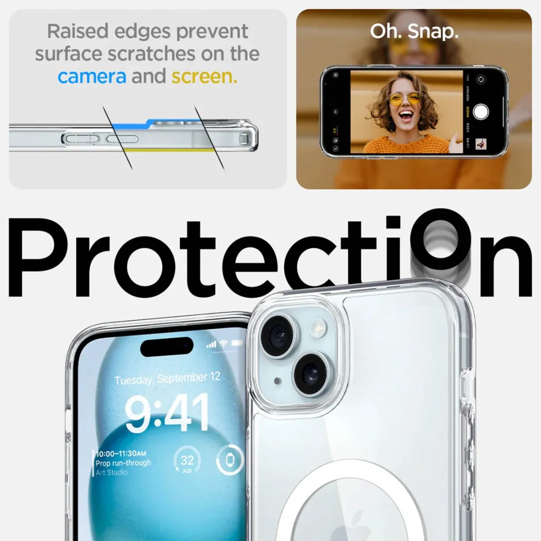 Spigen Ultra Hybrid MagFit Hoesje iPhone 15 ACS06802 - Wit