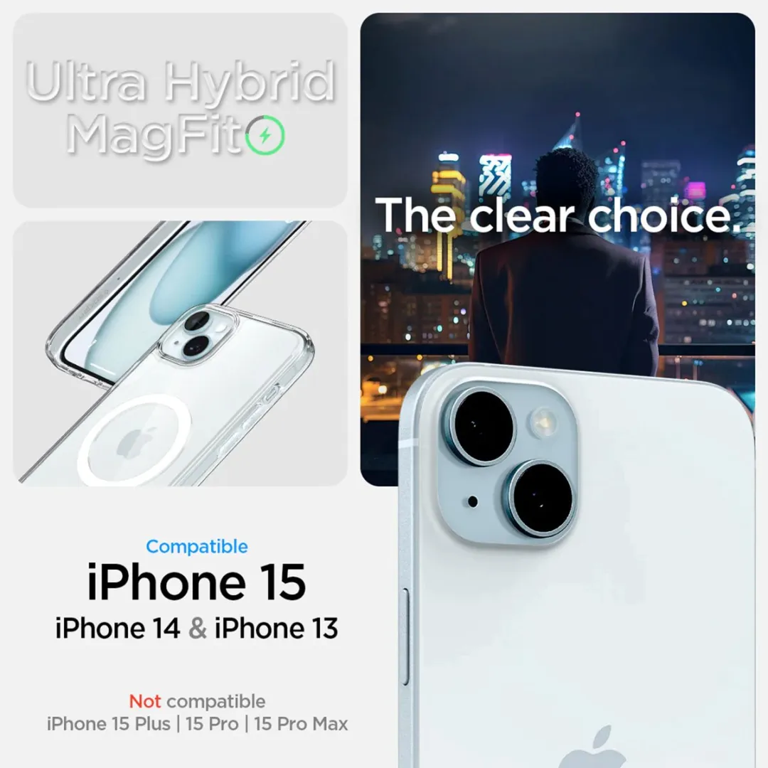 Spigen Ultra Hybrid MagFit Hoesje iPhone 15 ACS06802 - Wit