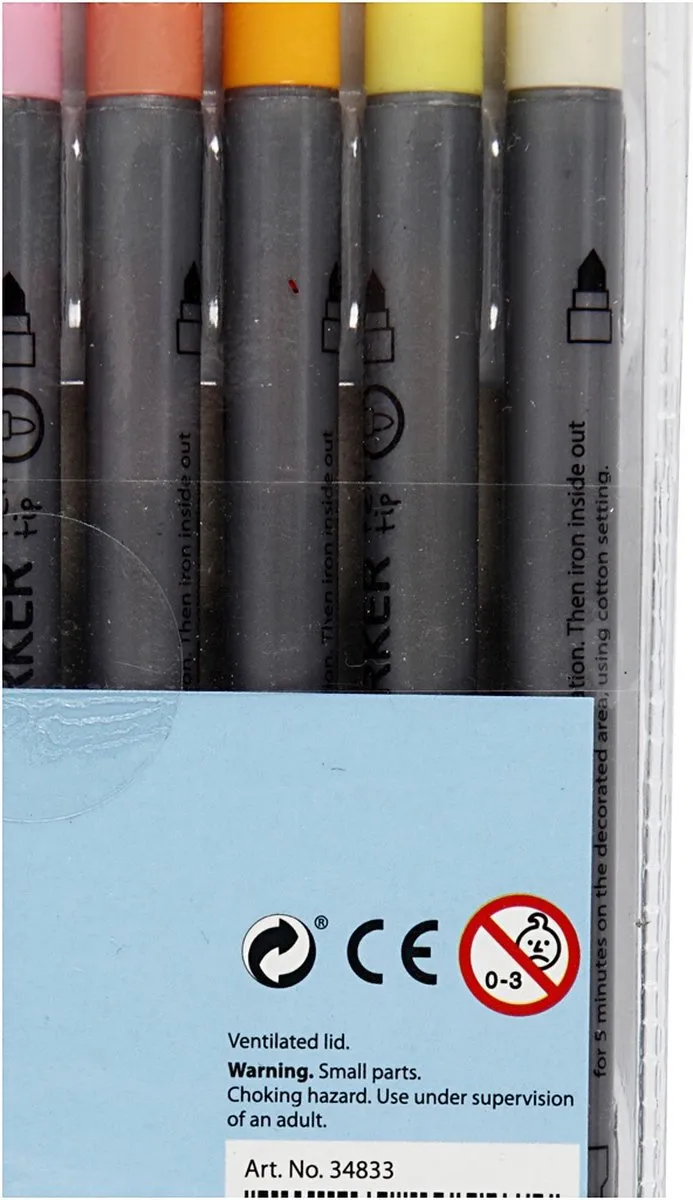 Creativ Company Textielstiften - 20 Stuks Lichte Kleuren