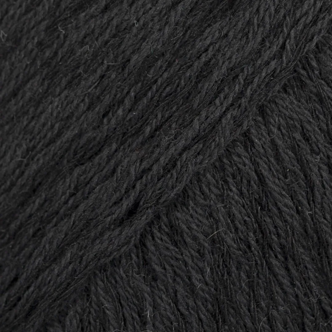 Drops Belle Uni Colour Zwart Katoen Garen