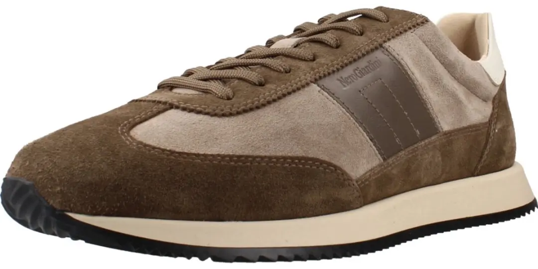 Nerogiardini Sneaker Arold Colo Velour Creta Sauvage Taupe Sparta Osso