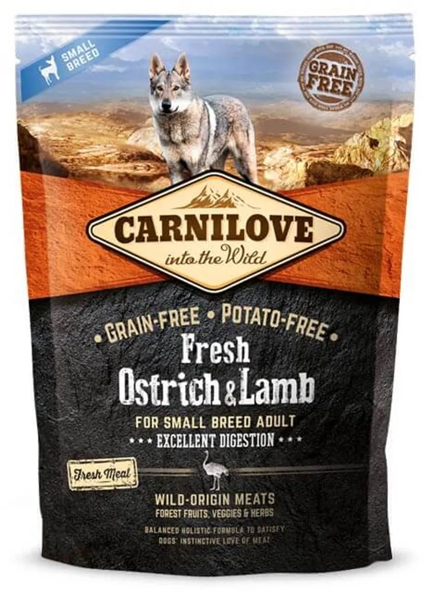 Carnilove Grain Free Fresh Ostrich & Lamb Adult Small Breed 6 kg - Hond