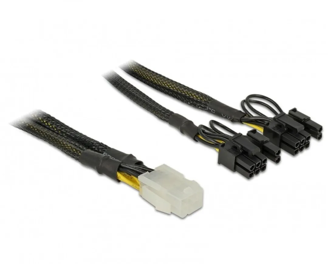 Delock PCIe 6-pins naar 2x PCIe 8-pins Kabel 85455