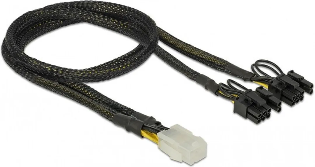Delock PCIe 6-pins naar 2x PCIe 8-pins Kabel 85455 - 0,30m
