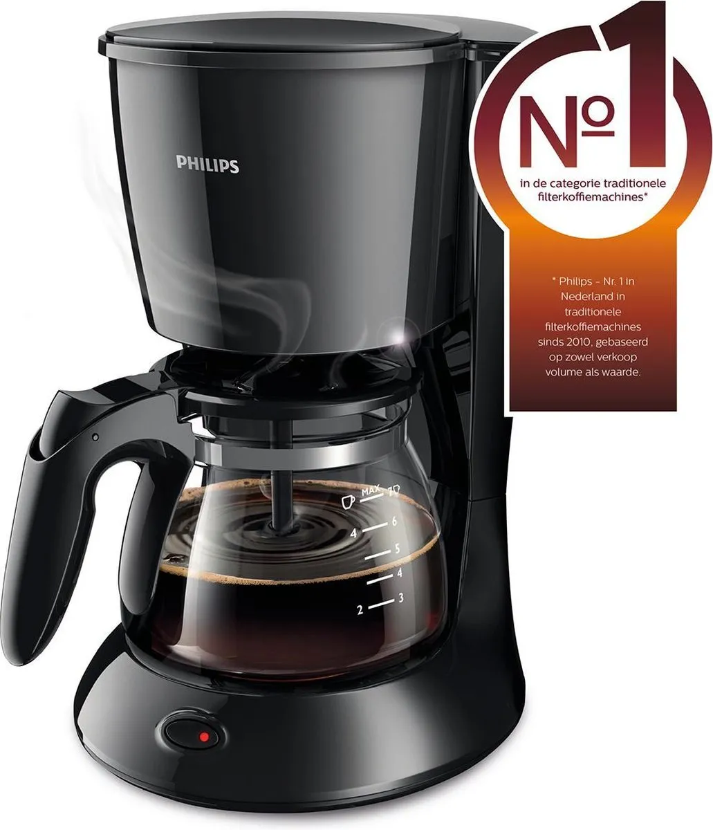 Philips Daily HD7432/20 Koffiezetapparaat - 7 Kopjes - 0,6L - Zwart