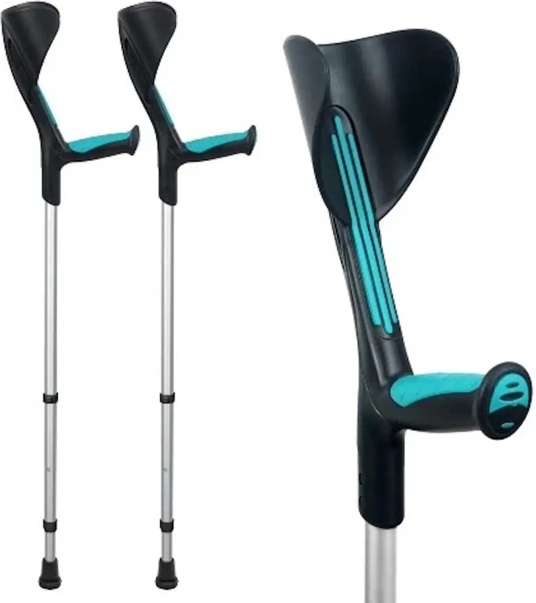 Advance elleboogkrukken met flexibele doppen, turquoise