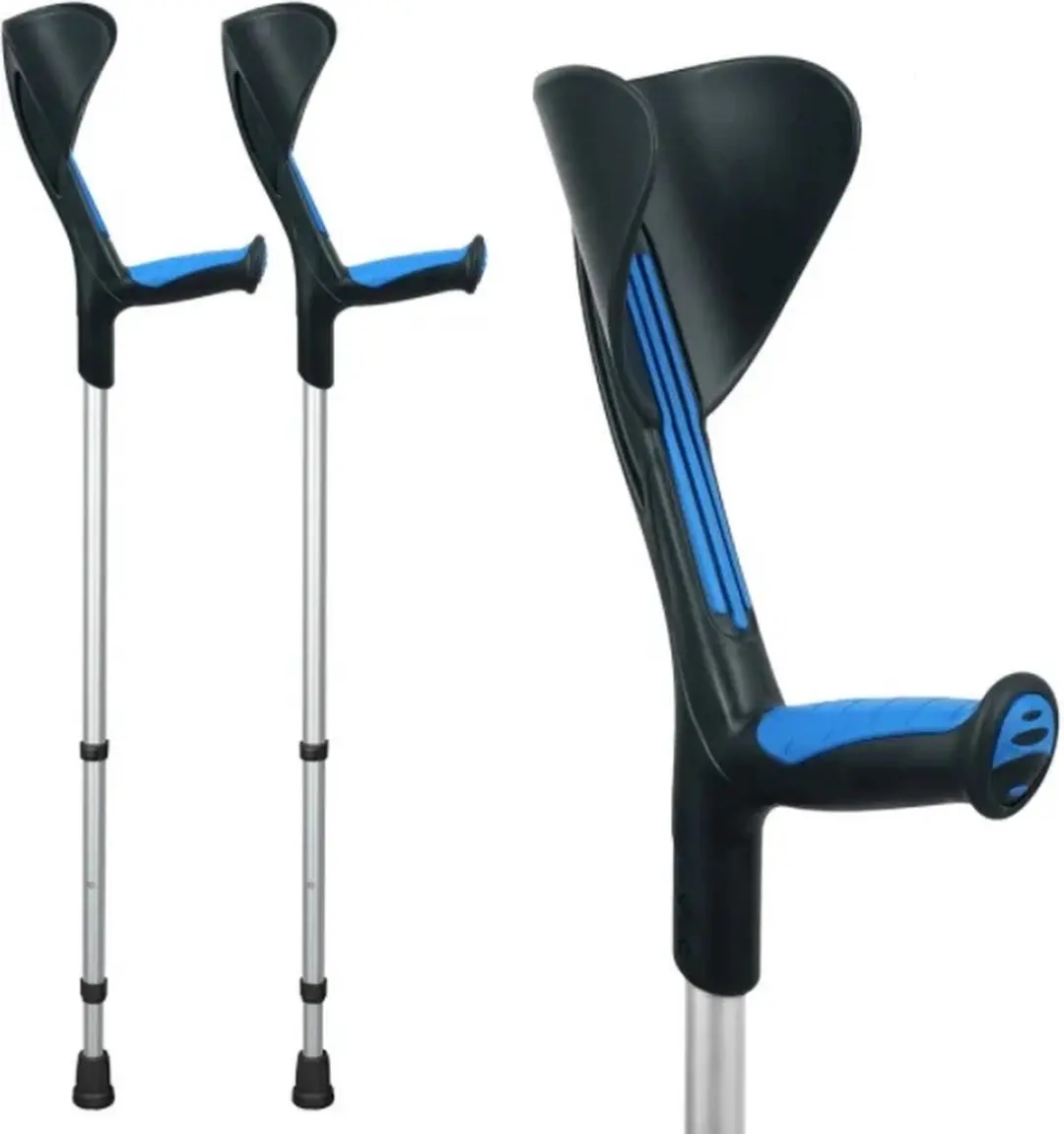 Advance elleboogkrukken met flexibele doppen, blauw