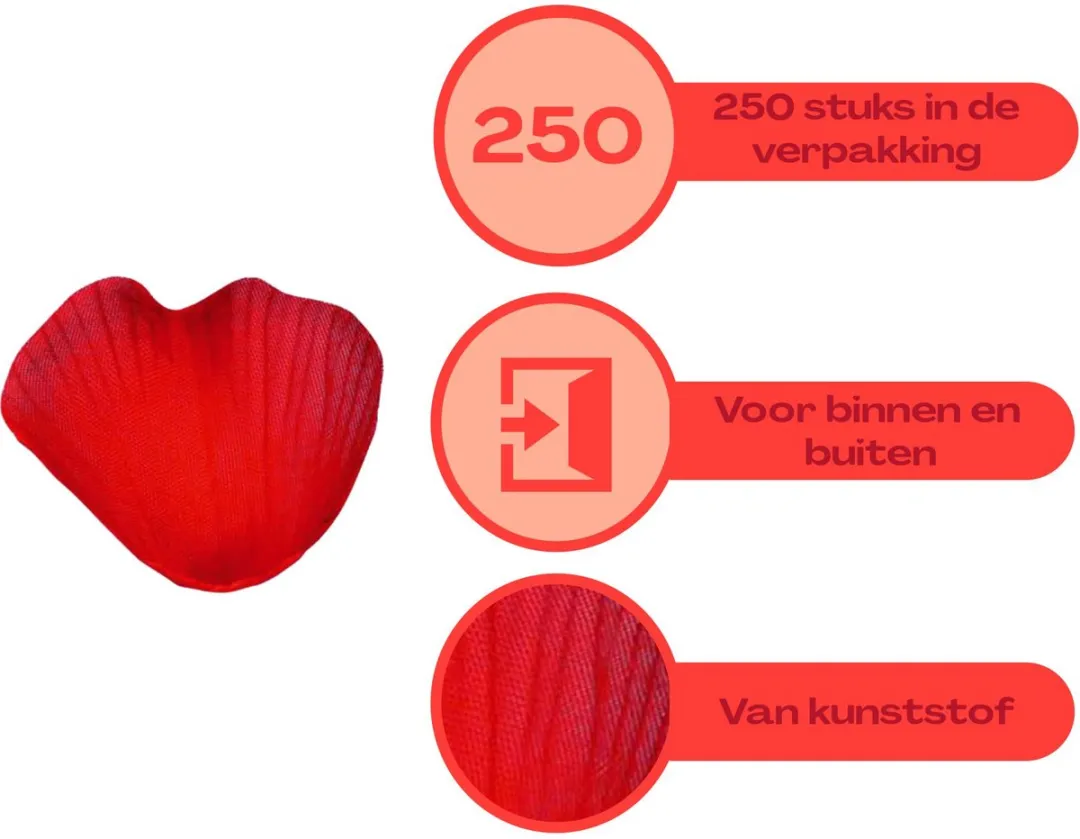 Rozenblaadjes - Rood - 250 stuks