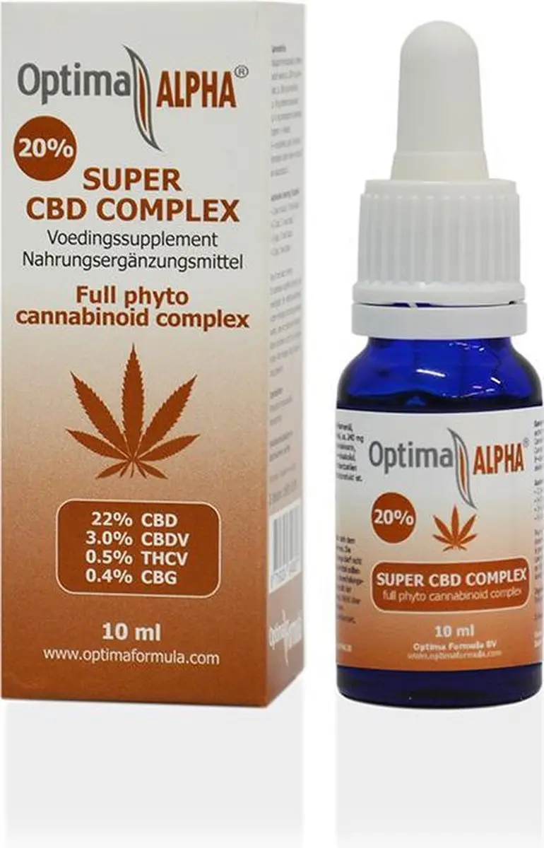 Alpha CBD olie complex 20%, Optima Formula, 100% zuivere CBD olie, 10 ml, Cannab