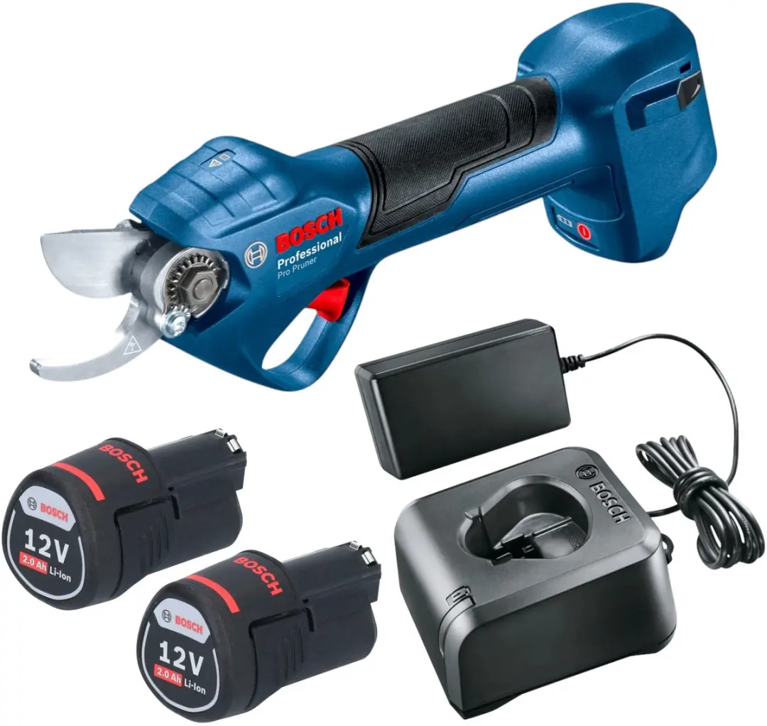 Bosch Pro Pruner Professionele accusnoeischaar 12 V + 2x accu 2.0 Ah + lader