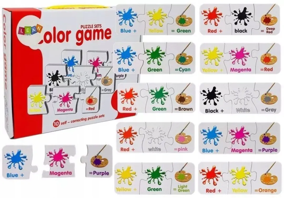 Lean Toys Educatieve Puzzel 30 Stuks - Kleuren & Engels Leren - Multicolor