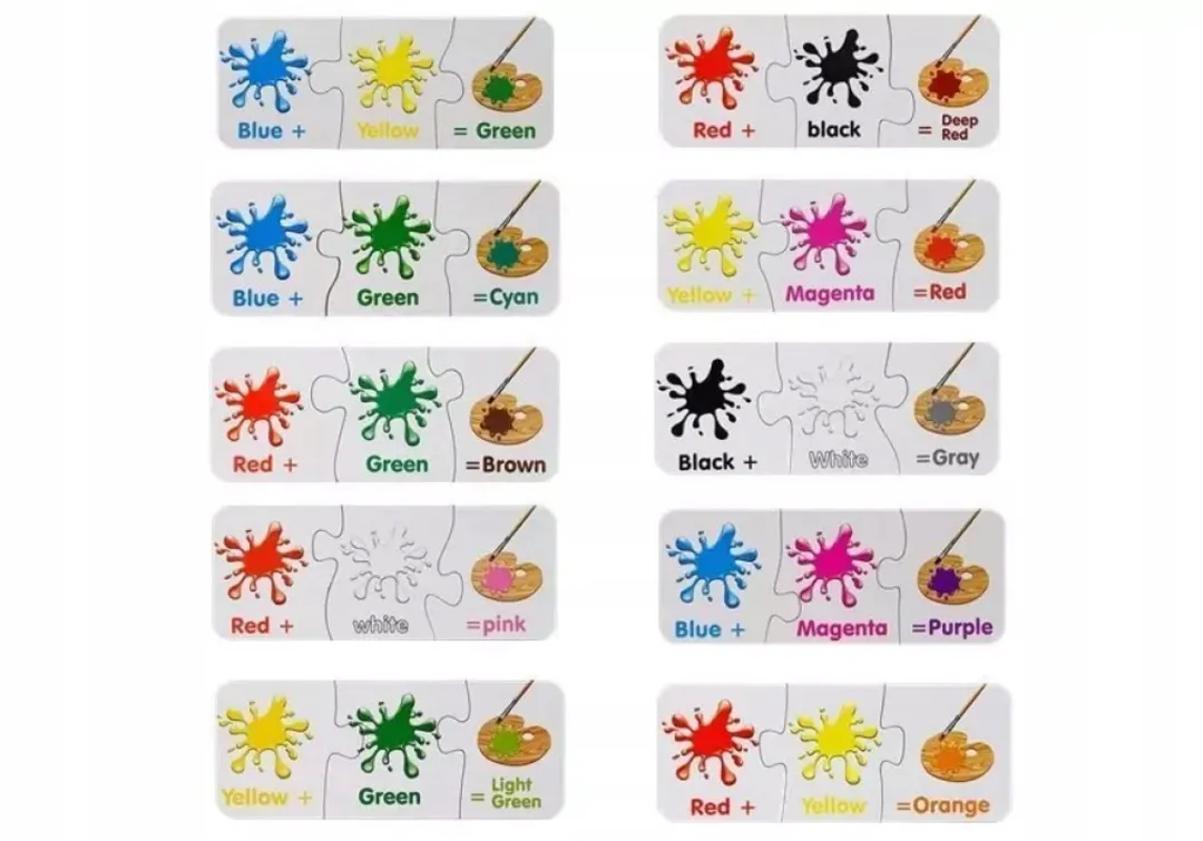 Lean Toys Educatieve Puzzel 30 Stuks - Kleuren & Engels Leren - Multicolor