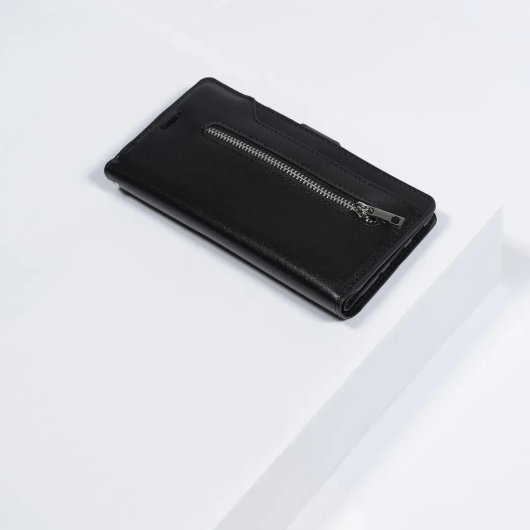 BMAX Leren Bookcase Hoesje Samsung Galaxy S20 - 10 Pashouders - Zwart