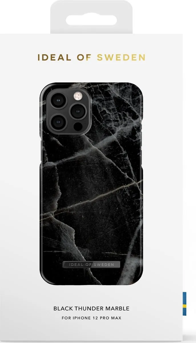 iDeal of Sweden iPhone 12 Pro Max Hoesje Black Thunder Marble - IDFCAW21-I2067-358