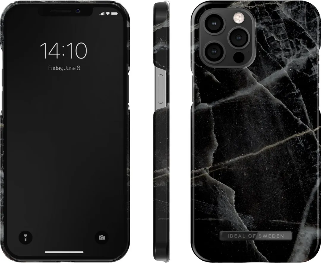 iDeal of Sweden iPhone 12 Pro Max Hoesje Black Thunder Marble - IDFCAW21-I2067-358