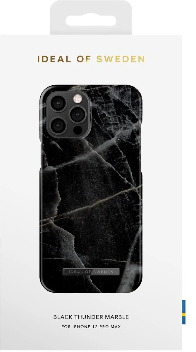 iDeal of Sweden iPhone 12 Pro Max Hoesje Black Thunder Marble - IDFCAW21-I2067-358