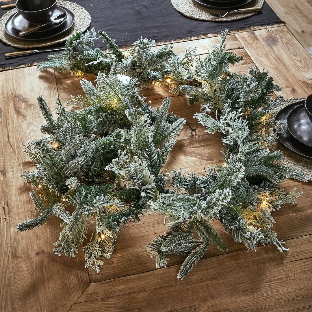 Loberon Cadelise Ledguirlande - Groen/Wit - afbeelding 5 van 6