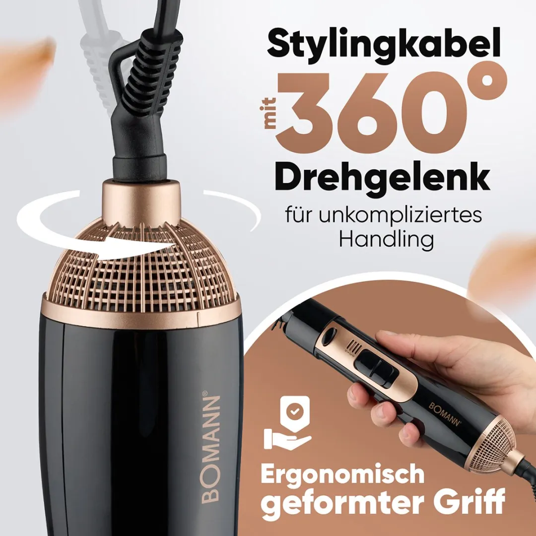 Bomann HAS 6077 CB Heteluchtborstel 800W - 3in1 Multistyler