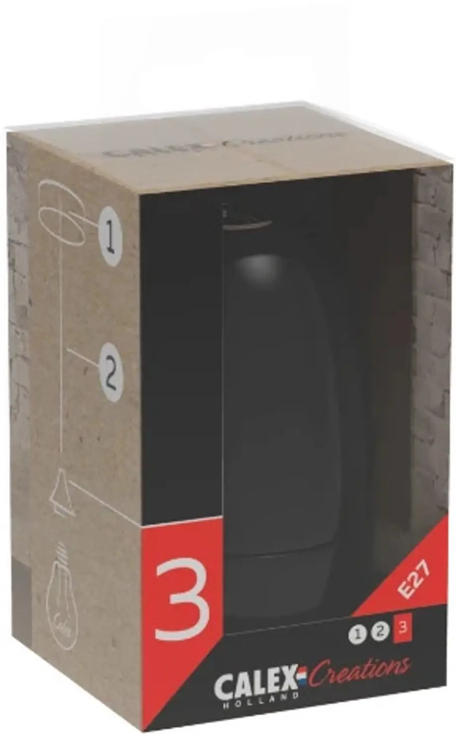 Calex E27 Lamphouder - Max 60W - Wit Keramiek - 3x - afbeelding 3 van 4