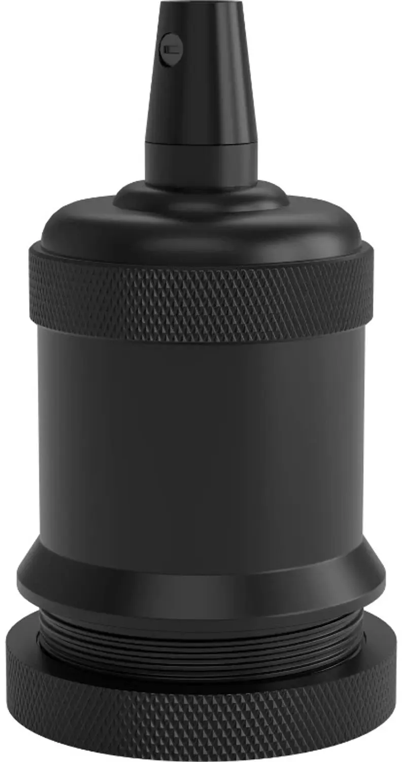 Calex Peak E27 Lamphouder 60W - Aluminium Mat Zwart - 3x - afbeelding 2 van 6