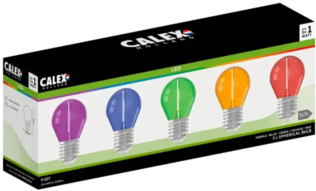 Calex E27 LED Party Lamp Set - 10x 1W G45 - afbeelding 2 van 2