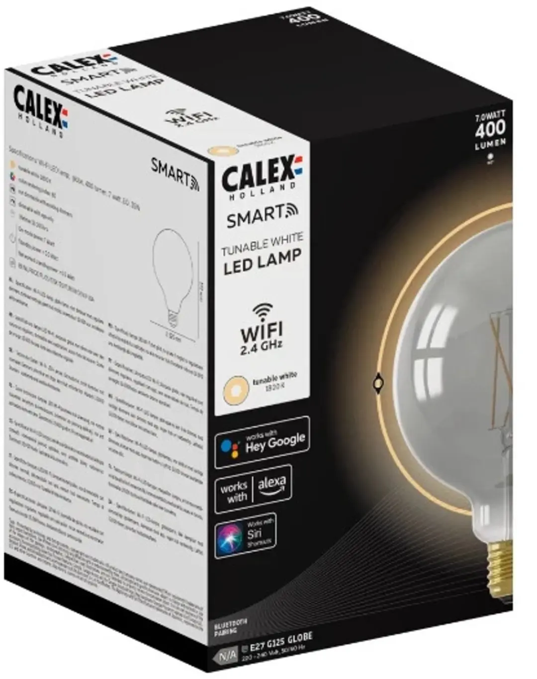 Calex Smart Globe G125 Smokey Straight 7W E27 - 3x - afbeelding 3 van 3