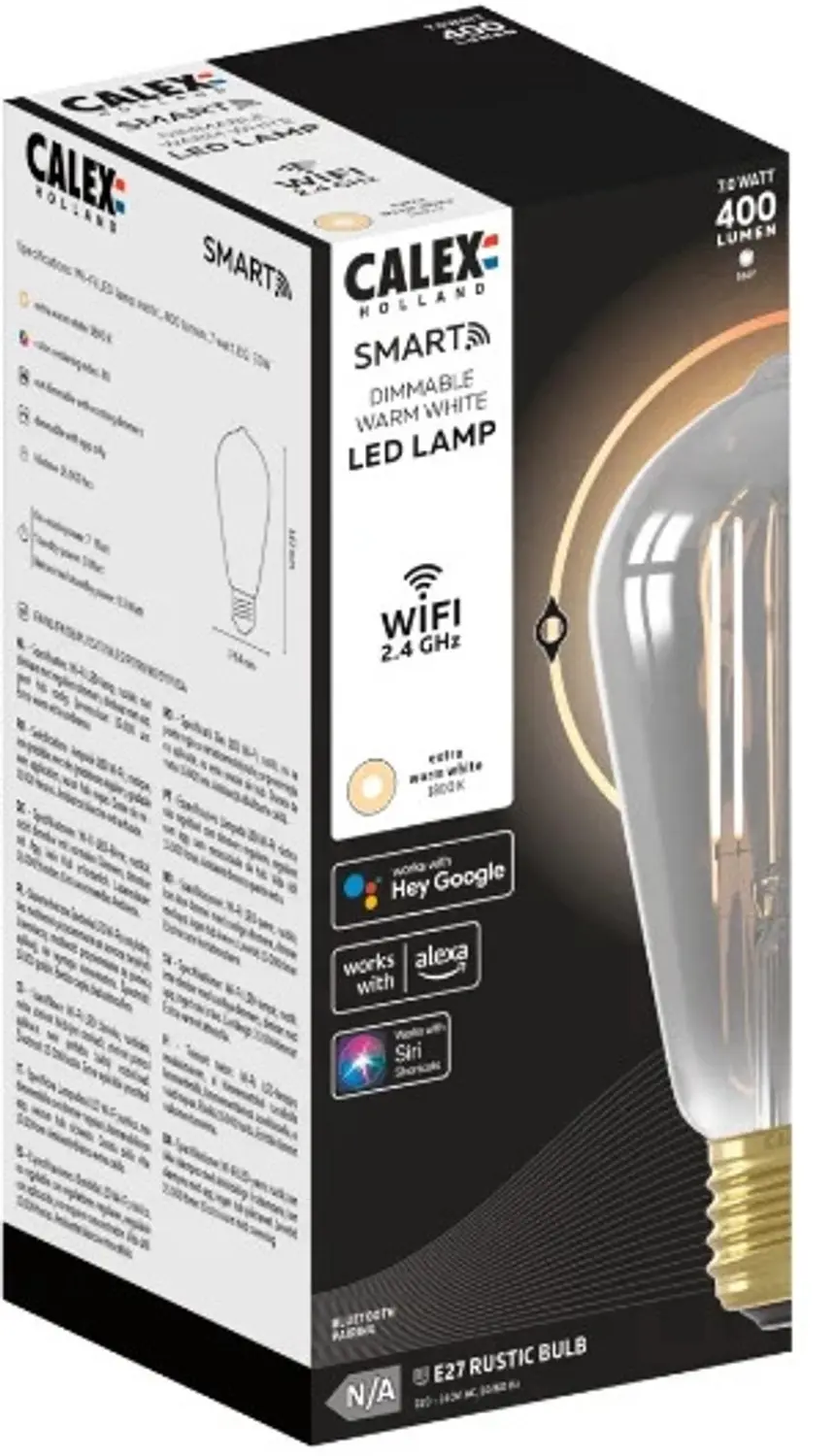 Calex Smart ST64 Smokey Straight filament E27 - 7W 1800K - 5x - afbeelding 5 van 6