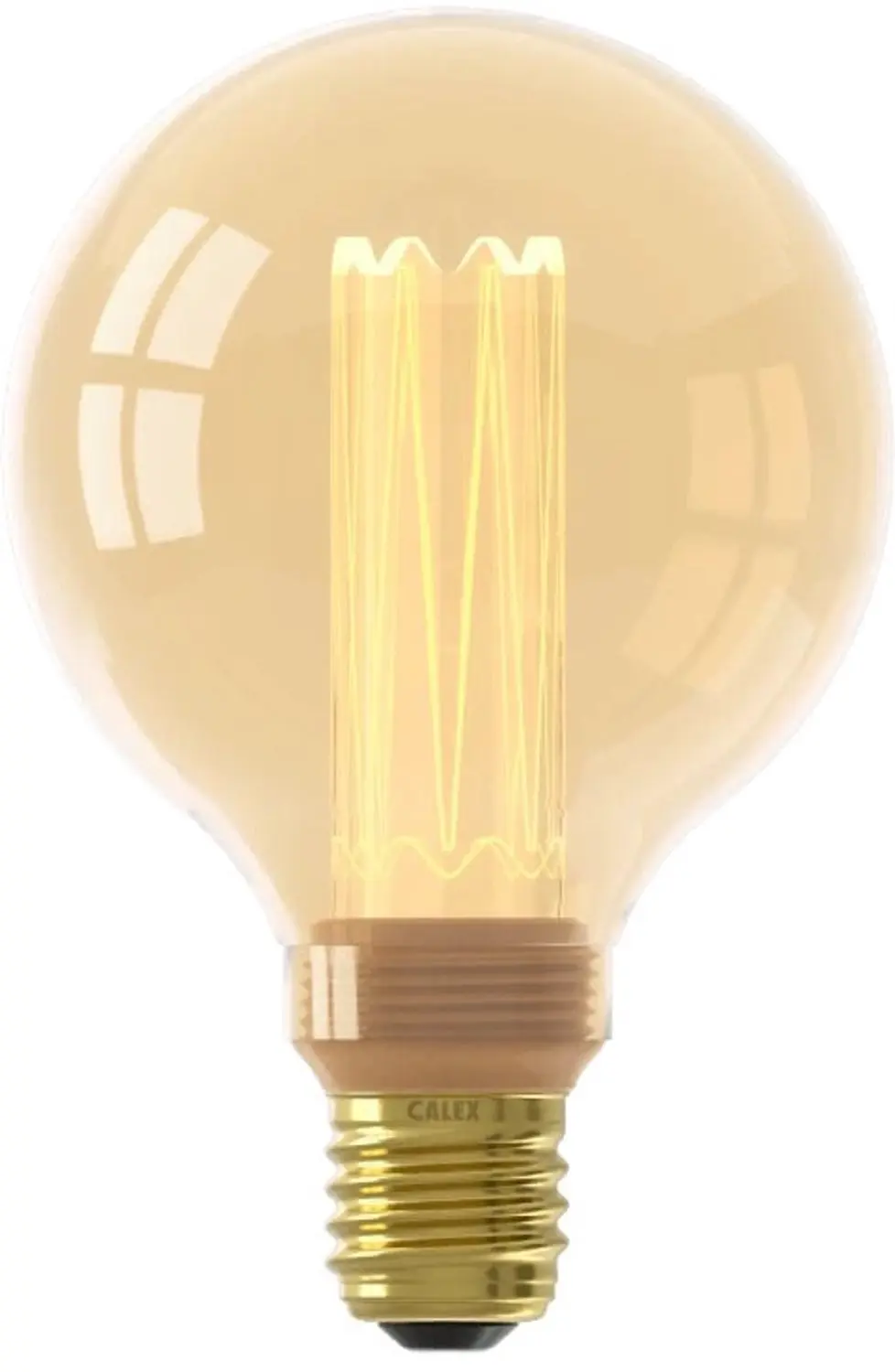 Calex E27 LED Globelamp Glasfiber Goud 3.5W - 3x - afbeelding 2 van 4