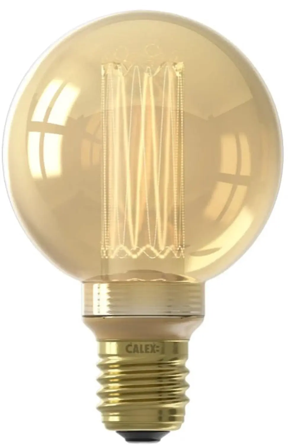 Calex E27 LED Globelamp Glasfiber Goud 3.5W - 3x - afbeelding 3 van 4