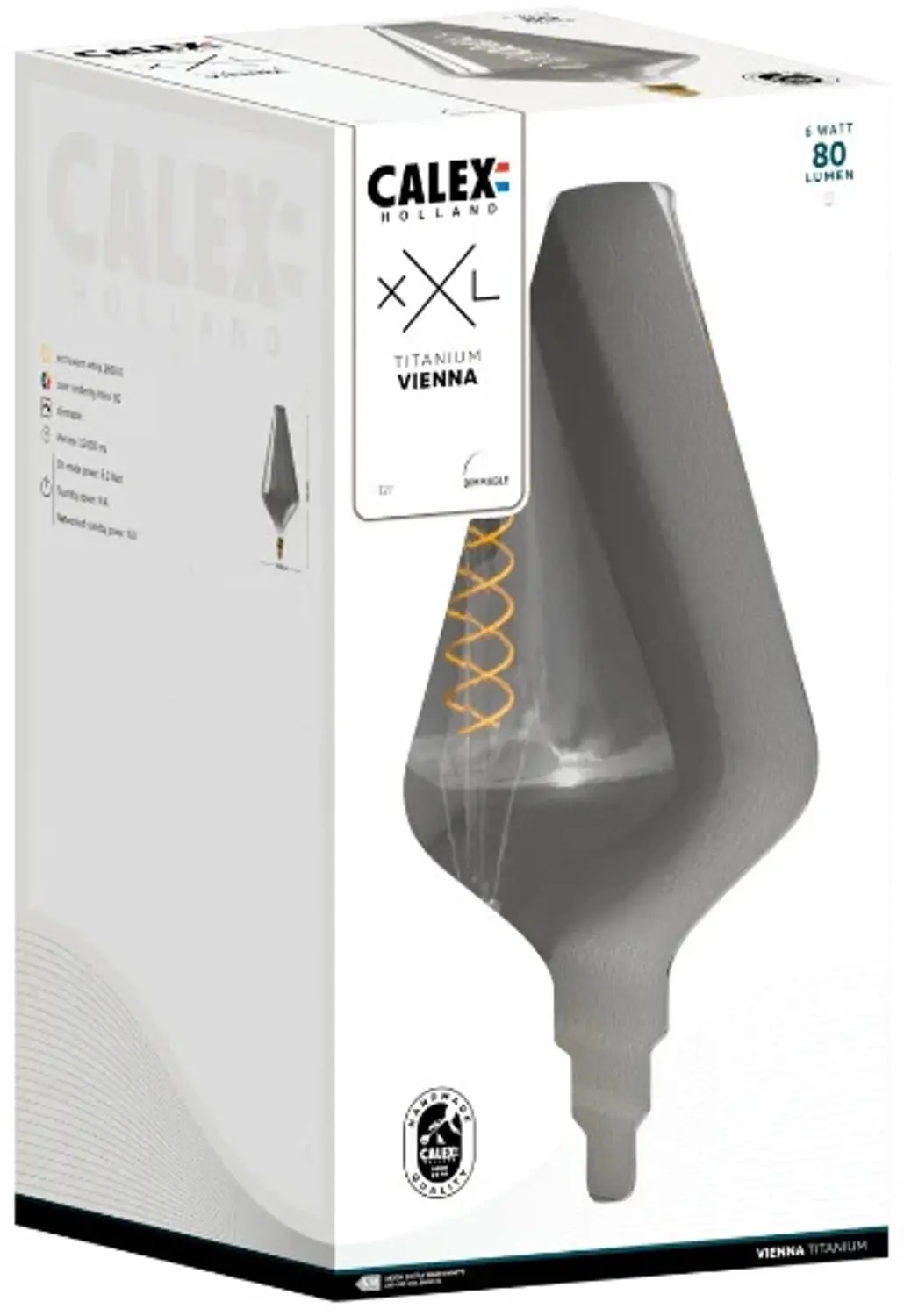Calex E27 LED Lamp Vienna Titanium 6W 1800K - 6x - afbeelding 2 van 3
