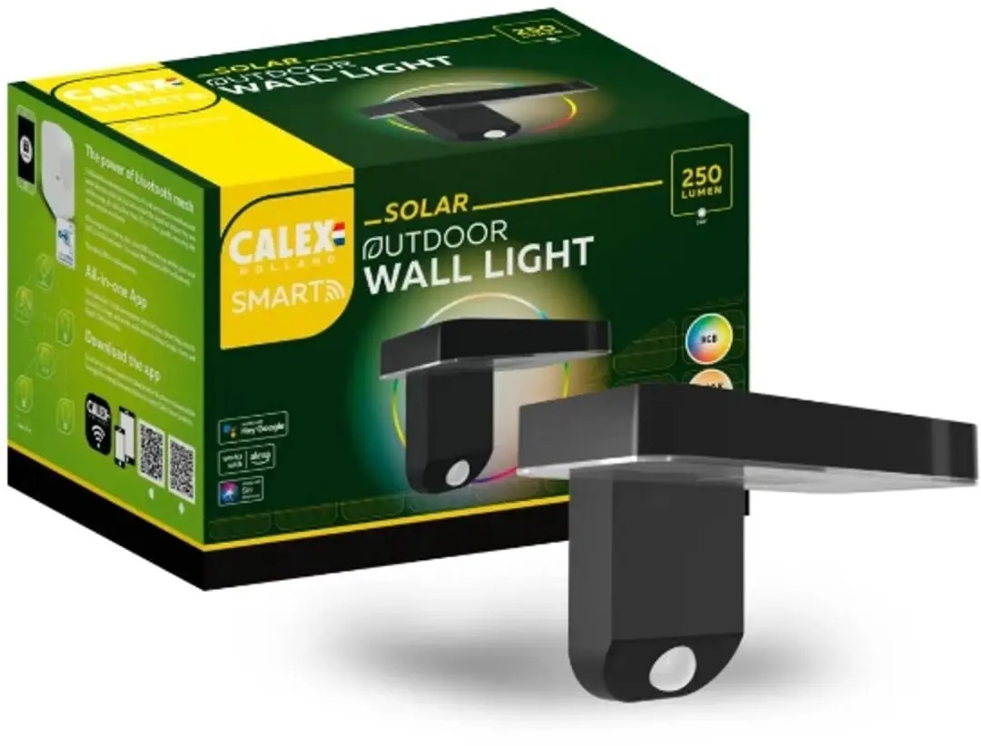 Calex Buiten Smart Wandlamp 250lm IP44 - 4x Zwart - afbeelding 2 van 3